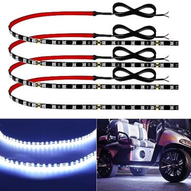 Imagem de Faixa de luz LED de 12 V 61 cm conectável para carros, carrinho de golfe, motocicleta, barco, caminhões, impermeável, interior e exterior, pacote com 4