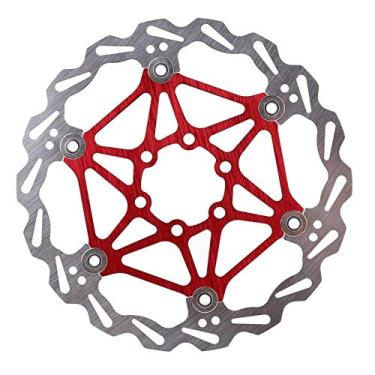 Imagem de Pedivela c?nico quadrado,coroa de dentes estreitos largos 160/180/203mm tipo mountain bike disco de freio flutuante pastilha de freio de bicicleta acess¨®rio de ciclismo(203 mm-ºìɫ), Disco de frei