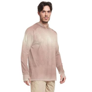 Imagem de Camisa de sol masculina de manga comprida com capuz FPS 50+ Rash Guard para homens, Ouro rosa, XXG