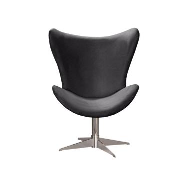 Imagem de Poltrona Alice Lisa Cadeira Egg Slim Pé Giratório de Metal Recepção, Escritório Cinza Grafite 220