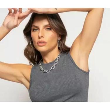 Imagem de Kit Colar e Brincos Choker Corrente Elos Grosso Folheado Ouro Elo Gran