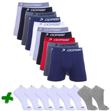 Imagem de Kit 10 Boxer Algodão + 8 Pares Meia Sport Dorbe, GG