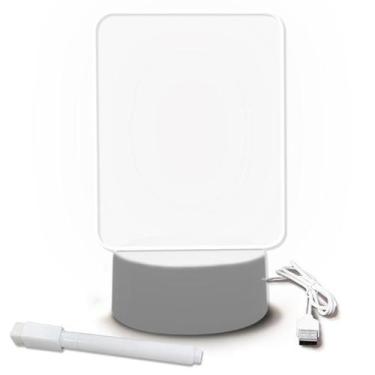 Imagem de Luminária 3D De Escrever Abajur Tipo Lousa Acrílico + Caneta - Art Hou