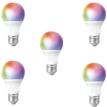 Imagem de Kit 5 Lâmpada Inteligente Formato Pera Rgb Conexão com Alexa Google As