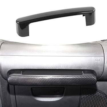 Imagem de RT-TCZ Fibra de carbono Copilot Grab Handle Cover Trim Passenger Armrest Frame Acessórios de decoração interior para Jeep Wrangler JK JKU 2007-2010