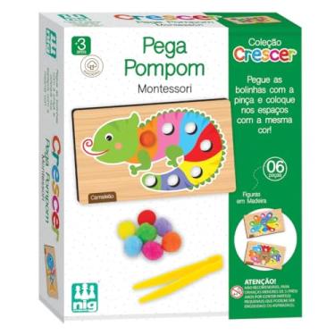 Imagem de Nig Brinquedos Jogo Educativo Madeira Crescer Pega Pompom