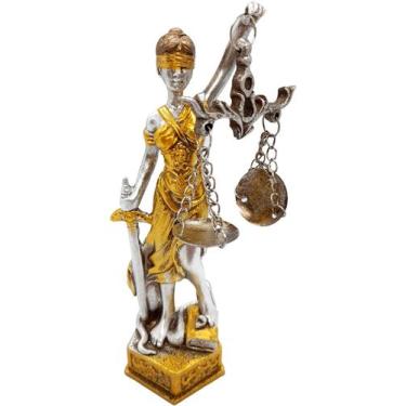 Imagem de Estátua Dama Da Justiça Têmis Deusa 15cm Símbolo Do Direito - Flash