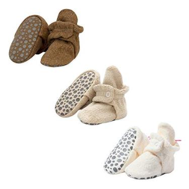 Imagem de Botas de bebê Zutano Cozie de lã, unissex, para recém-nascidos e bebês, Mocha Heather/Khaki/Cream, 12 Months