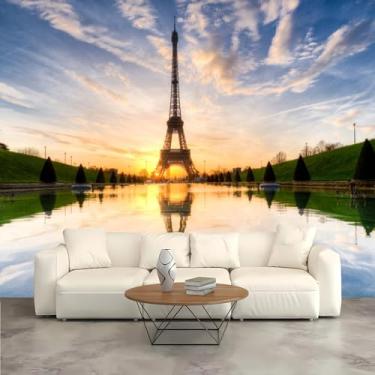 Imagem de Lcythiazole Personalizável Peel and Stick, mural da cidade, papel de parede mural da cidade, mural do pôr do sol, mural da Torre Eiffel, mural de fotos HD, papel de parede para sala de estar, quarto,