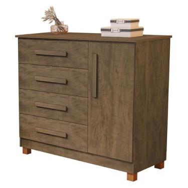 Imagem de Cômoda Elegante E Moderna Com Gaveta Em Mdf - Poloshop, Castanho