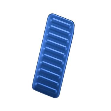 Imagem de Hihaha 1 peça de apoio para os pés esquerdo do carro pedal pedal morto capa antiderrapante para Ford para Mustang 2015-2020 liga de alumínio azul material durável