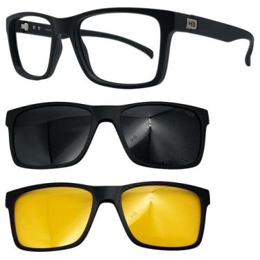 Imagem de Armação De Grau Hb Switch 0339 com 2 Clipons - Escolha, Aro preto, Cin