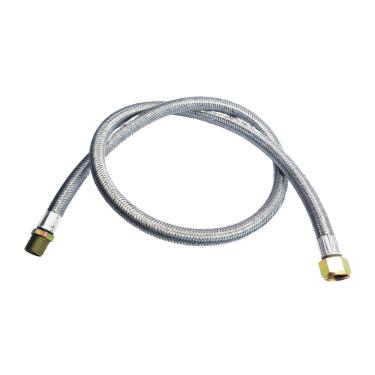 Imagem de Mangueira de gás de cozinha glp 1m MxF Malha de aço inox 1/2