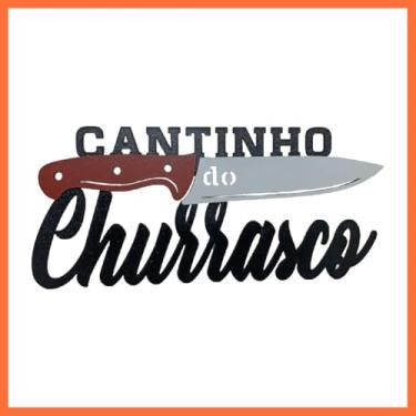 Imagem de Placa Quadro Decorativo Cantinho do Churrasco Com Relevo Colorido 20cm