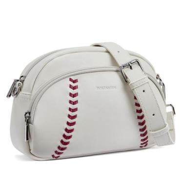 Imagem de Bolsa tiracolo BOSTANTEN Baseball de material vegano branca