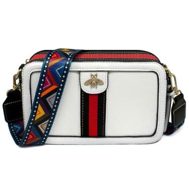 Imagem de Bolsa tiracolo Beatfull Designer Bee em couro PU branca