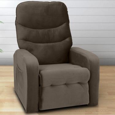 Imagem de Poltrona Reclinável Para Descanso Rodes Veludo Marrom
