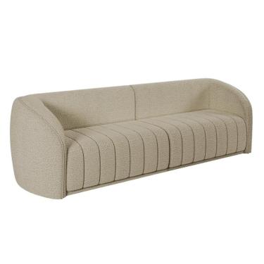 Imagem de Sofá 4 Lugares Para Sala 252cm Lazio M03 Bouclê Bege - Lyam Decor