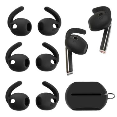 Imagem de Luckvan Ganchos De Silicone Para Fones Ouvido Substituição Samsung Galaxy Buds 3, Capas Buds3, Orelha, Pares Pretos