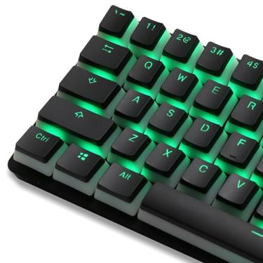 Imagem de Happy Balls Conjunto De Teclas Pbt Keycaps Com Retroiluminação Pudding, Perfil Oem Translúcido Doubleshot Para Interruptores 61/87 Tkl/104/108 Mx, Teclado Mecânico (Teclas Pretas)