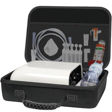 Imagem de HESPLUS Estojo De Viagem Rígido Em Eva Para Nebulizadores Inteligentes E Inaladores Asma - Organizador Transporte Nebulizador Com Compartimento Superior Malha Máscaras, Cabos, Respiradores Infantis/