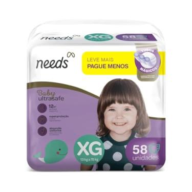 Imagem de Fraldas Descartavél Needs Baby, Fraldas XG 13-15kg, 58 Unidades, Proteção 12h