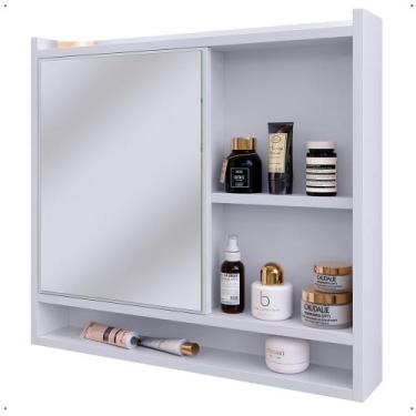 Imagem de Espelheira Armário de Banheiro Suspenso com Porta e Nichos Espelho Org