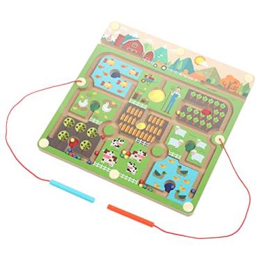 Imagem de Akozon Kid Magnetic Wooden E Onal Maze Toy - Treinamento Cerebral Game de Tabuleiro para Crianças de 3 a 6 Anos - Diversão Interativa Com Canetas Magnéticas