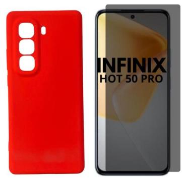 Imagem de Capa + Pel Vidro 3D Priv Compativel Com Infinix Hot 50 Pro - Generica,