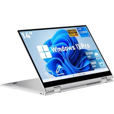 Imagem de FUNYET Laptop Com Tela Sensível Ao Toque, 14" 2 Em 1 Para Jogos, Intel Core I7-1265U (Até 4,8 Ghz), 16 Gb De Ram, Ssd 512 Gb, Resolução 1920 X 1080, Teclado Retroiluminado, Wi-Fi 6, Bt5.2, Windows 1