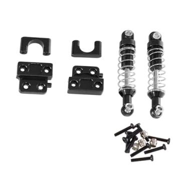Imagem de Milageto Conjunto de amortecedor traseiro RC Conjunto de amortecedor de suspensão 1/12 Acessórios DIY Veículo RC Modelo de carro Metal Eixo traseiro Mola, Preto