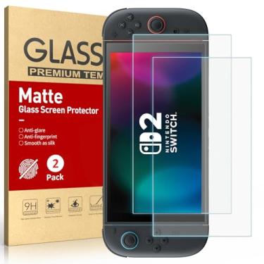 Imagem de Ambison [Pacote com 2 protetores de tela de vidro com acabamento fosco compatível com Nintendo Switch 2 modelo 2025 de 7,9 polegadas, antirreflexo/suave como seda para jogos/anti-impressões digitais