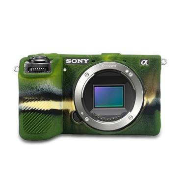Imagem de STSEETOP Capa de câmera para Sony A6700 Alpha 6700 - Capa protetora de silicone DSLR, gaiola destacável, à prova de choque, à prova de poeira (camuflagem)