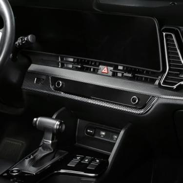 Imagem de YOUTOOCAR Tampa de moldura de acabamento de saída de ar condicionado estilo fibra de carbono compatível com acessórios automotivos KIA Sportage NQ5