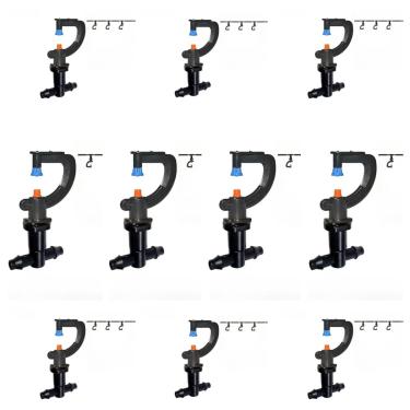 Imagem de 10 peças de pulverizador de irrigação por gotejamento com bocal atomizador, 10 peças, micro aspersor atomizador, equipamento de irrigação de refrigeração de jardim para estufa de vegetais de gramado