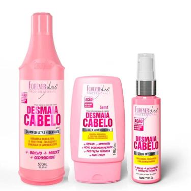 Imagem de Kit Shampoo, Sérum e Leave-in Desmaia Cabelo Forever Liss