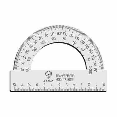 Imagem de Transferidor 180 12Cm Acrílico Transp Desenho Técnico Fenix