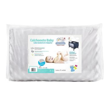 Imagem de Colchonete Para Berço Desmontável Fibrasca Baby 65X90 Branco