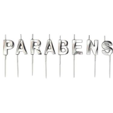 Imagem de Vela Aniversário Parabéns Design Luxo Várias Cores 8 Und. - PB Festas,