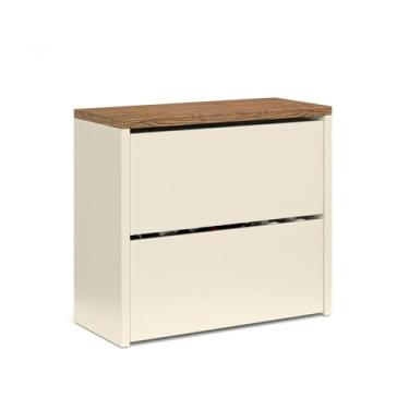 Imagem de Sapateira Organizadora 2 Portas Basculante MDP15mm 69 * 67 * 30cm(OFF WHITE/FREIJÓ)