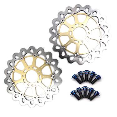 Imagem de Discos de freio dianteiro Arashi Rotores com parafusos de montagem para Suzuki Hayabusa GSX1300R 1999-2007, GSXR 600 97-03, GSXR 750 96-03, GSXR 1000 01-02, TL1000R 98-03, TL1000S 97--01, GSX. 1400 02