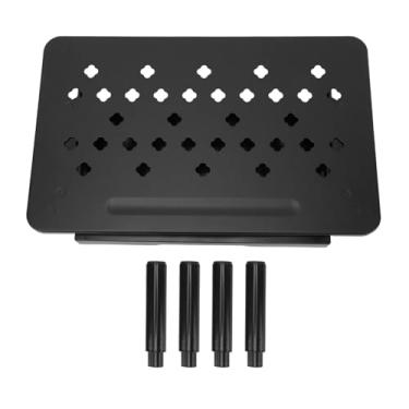 Imagem de Diydeg Suporte para monitor de computador, ajustável, ergonômico, com gaveta e orifícios de ventilação para dissipação de calor, capacidade de carga de 20 kg (Preto)