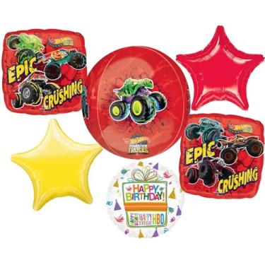 Imagem de Monster Truck Birthday Party Supplies Epic Crushing Orbz Balloon Bouquet Decorations