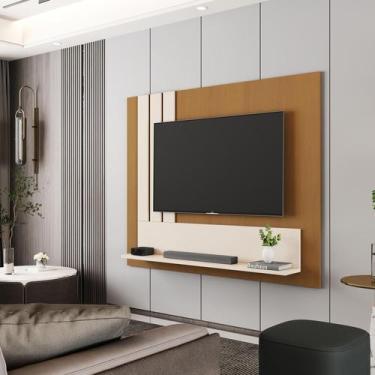 Imagem de Painel Para Tv 40 Polegadas Suspenso Com Prateleira Moderno Sala Compa