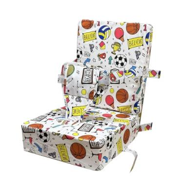 Imagem de KiBcsLic Assento elevatório para cadeira de cozinha com encosto removível e antiderrapante, almofada para crianças pequenas, assento elevatório para cadeira, Branco