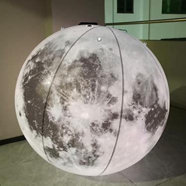 Imagem de Grande lua inflável, balão inflável com iluminação LED para decoração de instituições educacionais/planetário/loja/clube (137,8 polegadas)