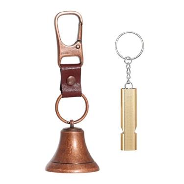 Imagem de Pegciuho Apito de Emergência com Som Alto, Chaveiro Portátil com Pingente de Sino para Animais de Estimação em Formato de Urso, Ideal para Mochilas, Trilhas E, Bronze Vermelho