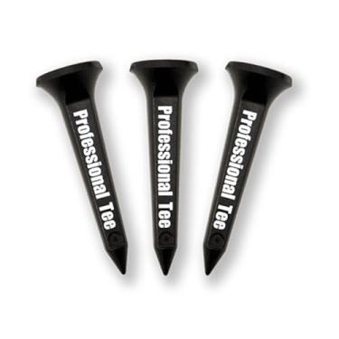 Imagem de Subetee Camisetas curtas de golfe de plástico com ponta deslizante super teflon para viagens mais longas, pacote com 3, preto, 3,5 cm, SUBE-S-BK – Acessórios de golfe, feitos no Japão