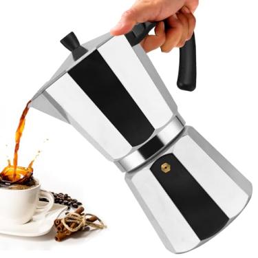 Imagem de Vaolvpant Panela clássica de moka de alumínio com 14 xícaras, cafeteira expresso, 700 ml, cafeteira, cafeteira, cafeteira Greca, cafeteira para café italiano e cubano, prata