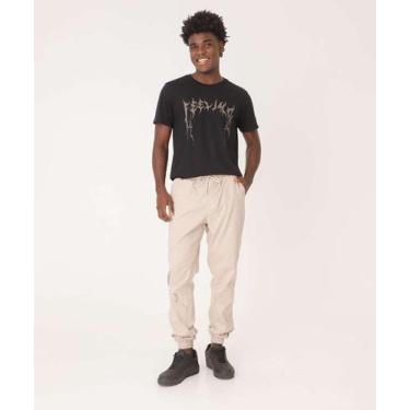 Imagem de Calça Masculina Sarja Jogger Bolsos MR-33540, Areia, 42